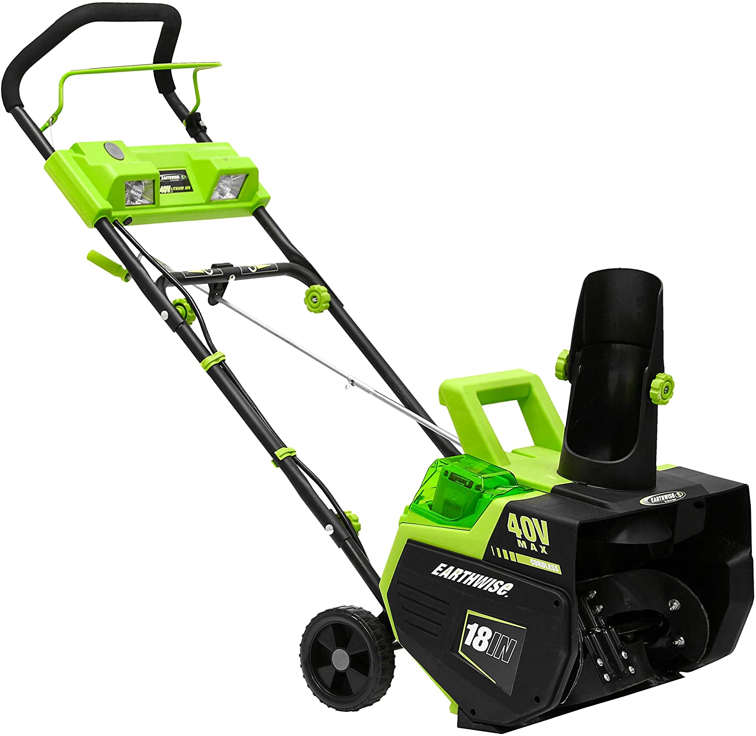 Earthwise SN74018 Cordless Electric 40-Volt 4Ah Brushless Motor, 18-Inch Snow Thrower